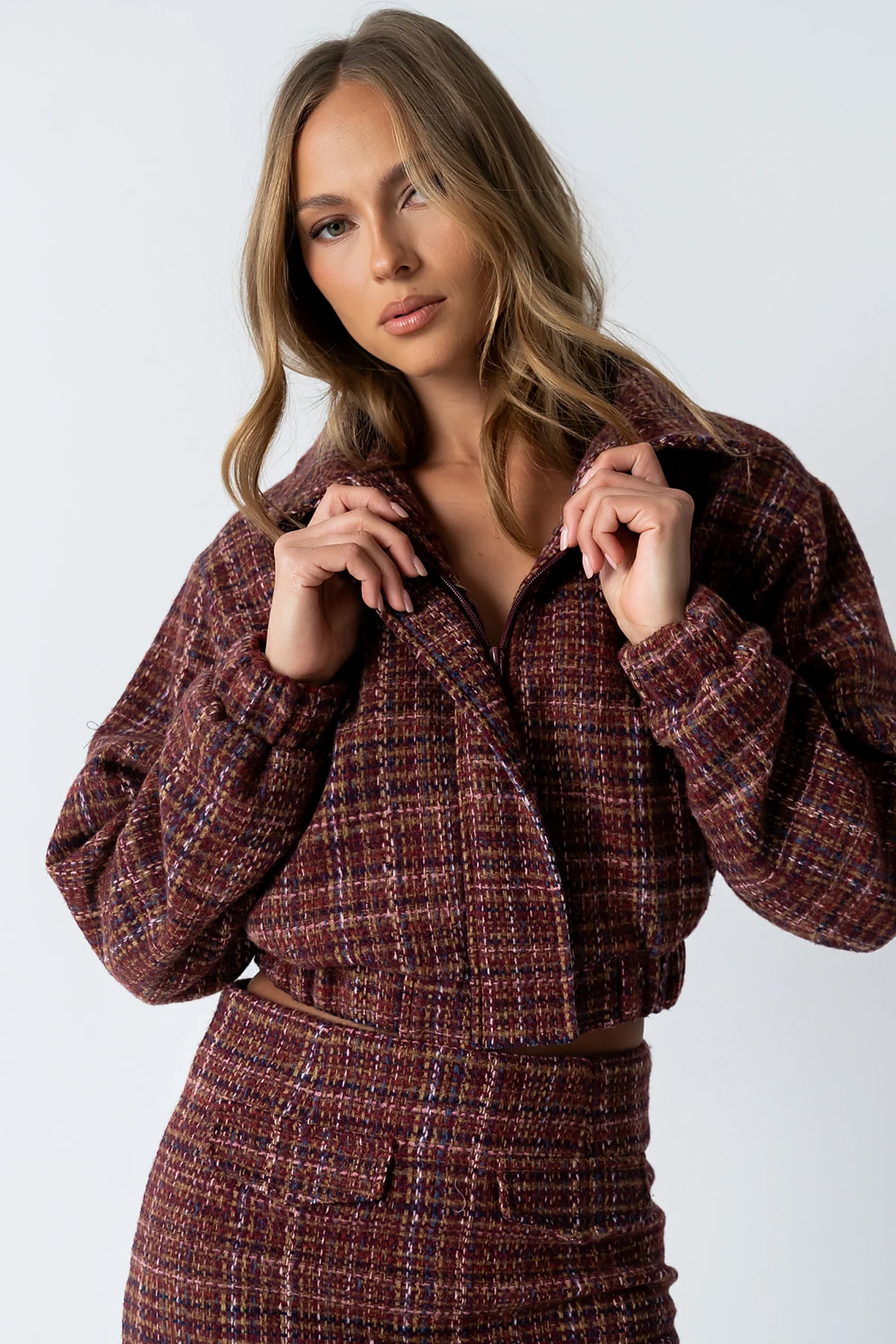 Finley Tweed Jacket in Red