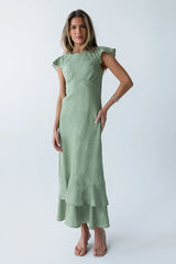 Mateo Floral Maxi Dress in Green