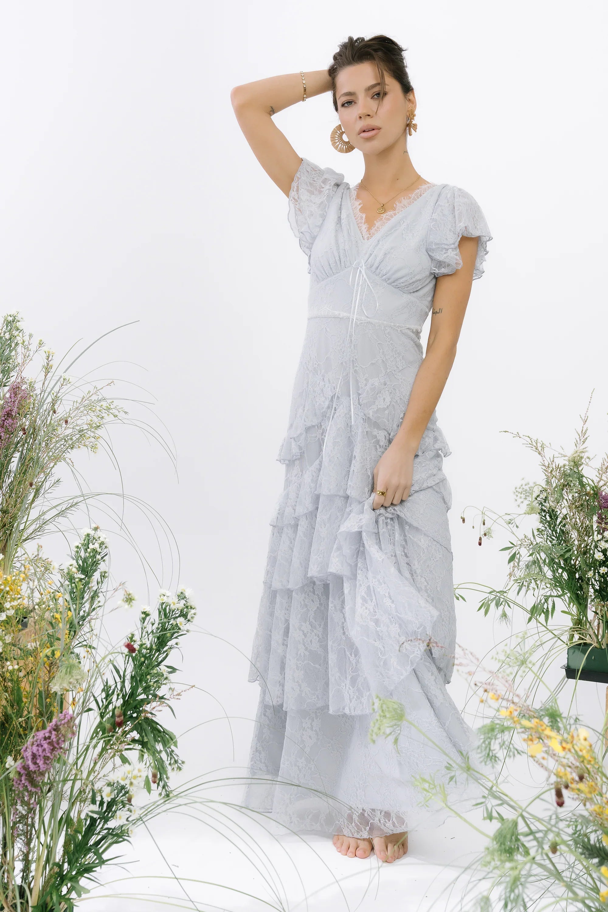 Tracie Lace Maxi Dress in Blue