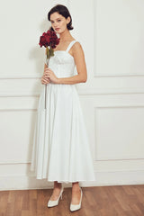 SWEETHEART SERENADE WHITE MIDI DRESS