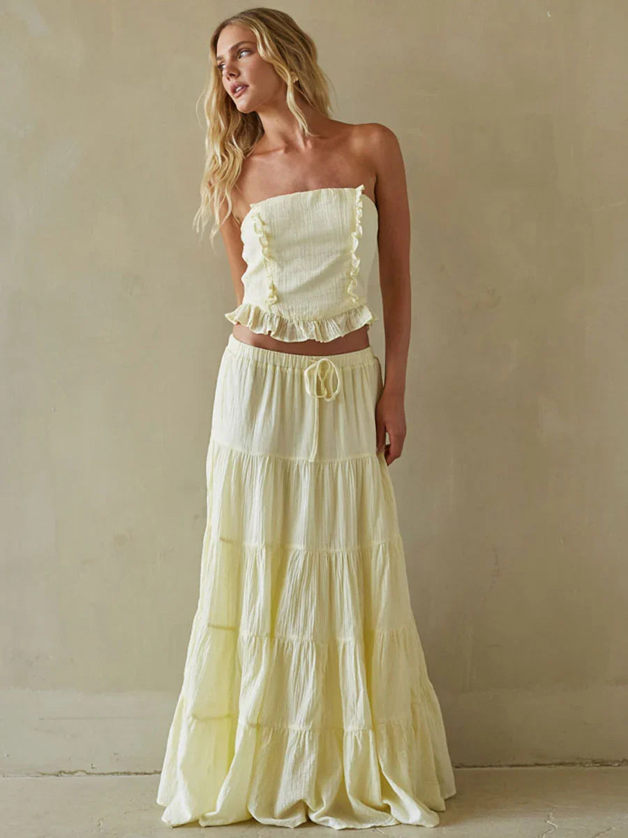 Simona Ruffle Tube Top