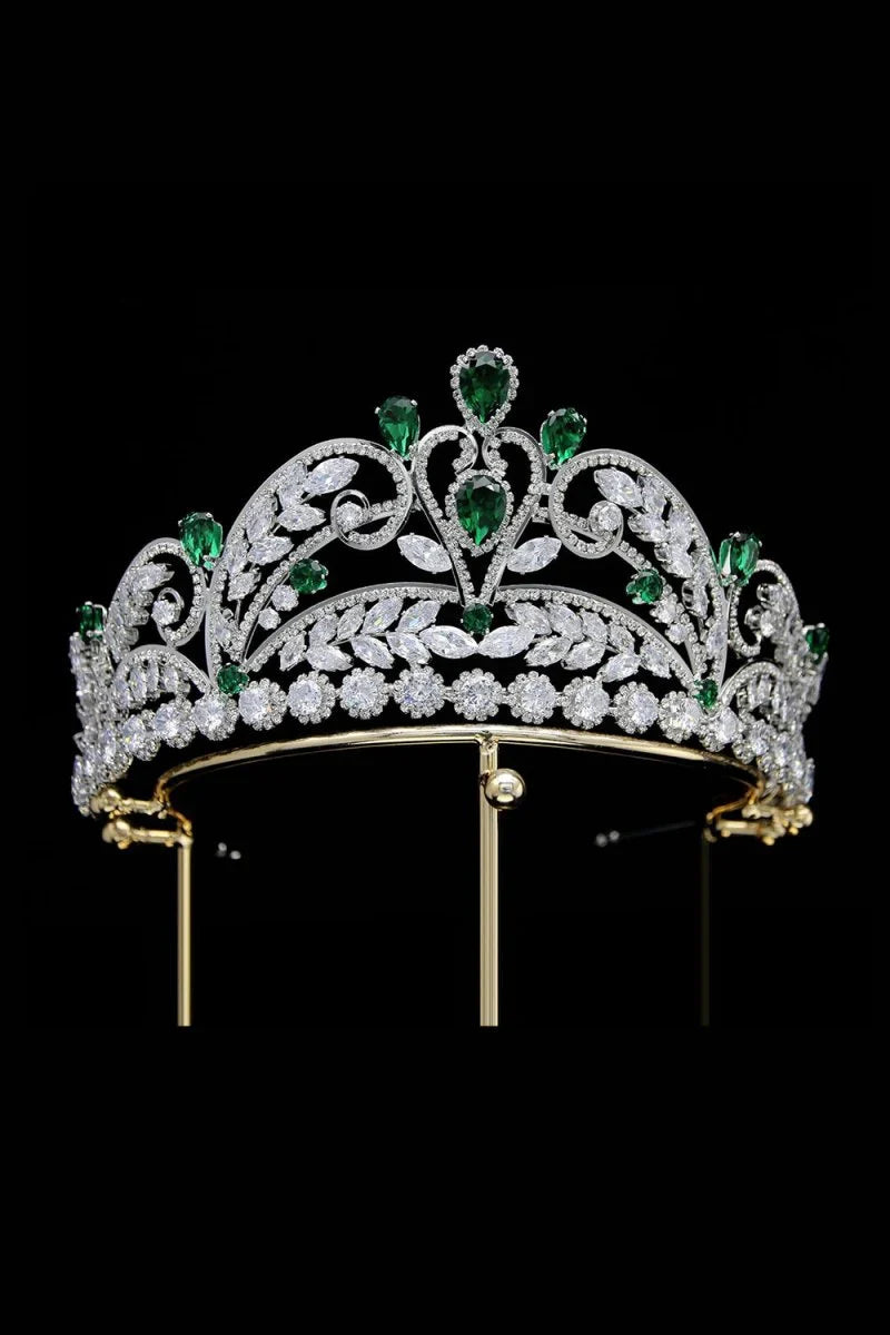 Gold Cubic Zirconia Bridal Tiara