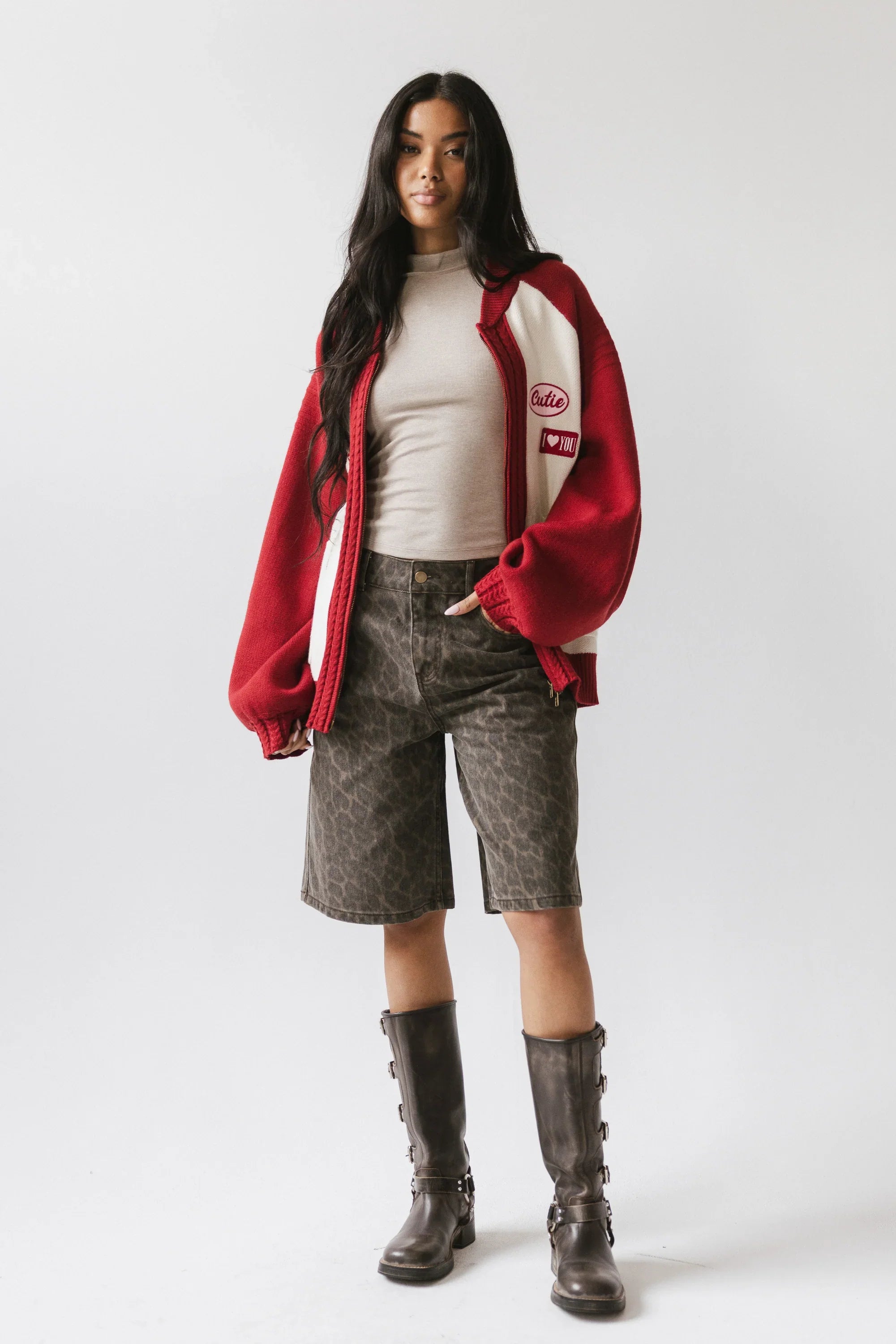 Paula Oversized Jacket in Red