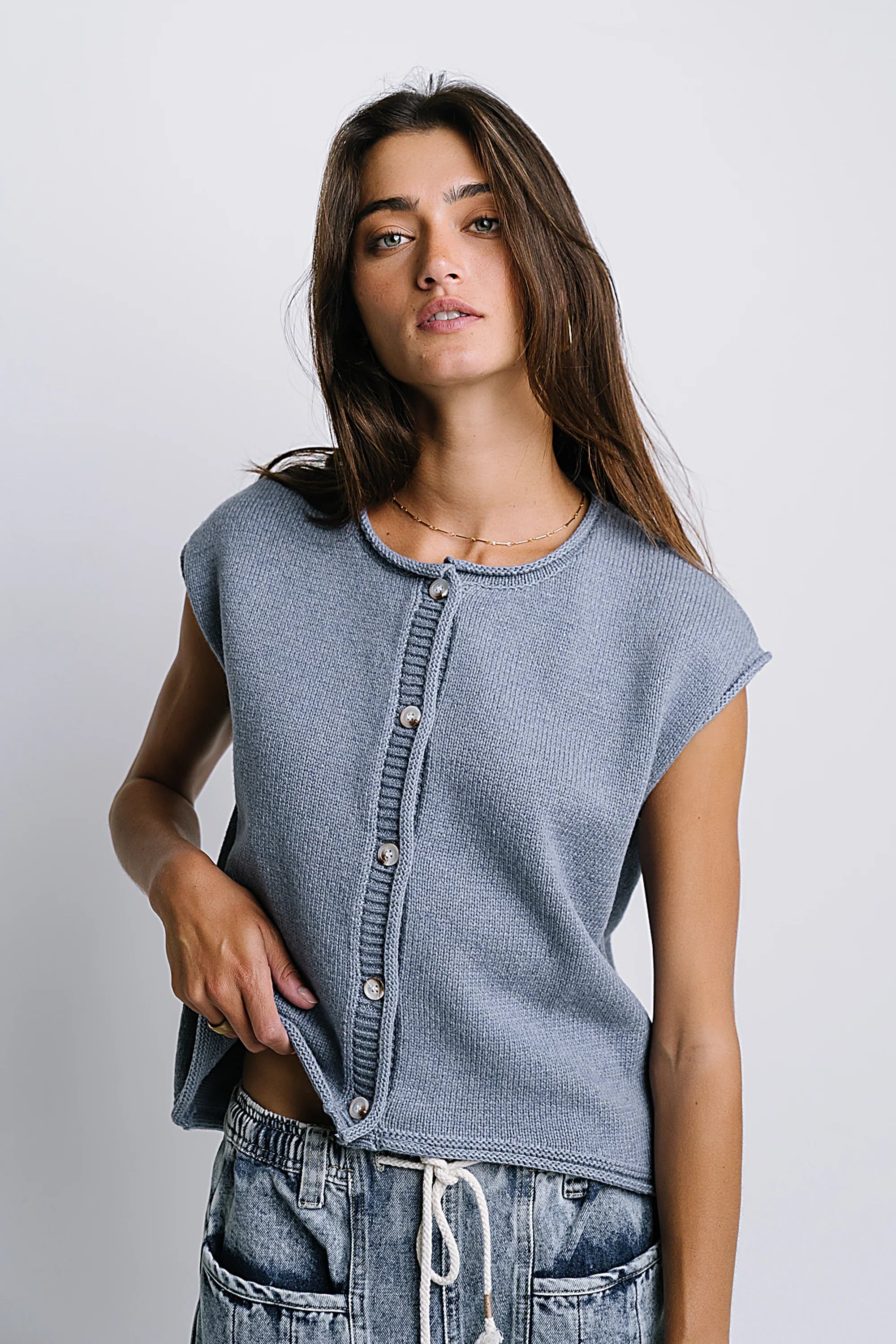 Paige Knit Sweater in Blue