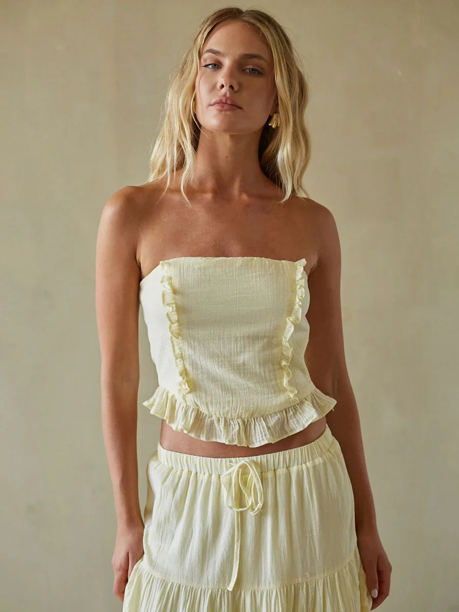 Simona Ruffle Tube Top