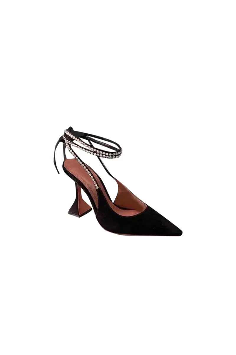 White Lace Up High Heel Sandals