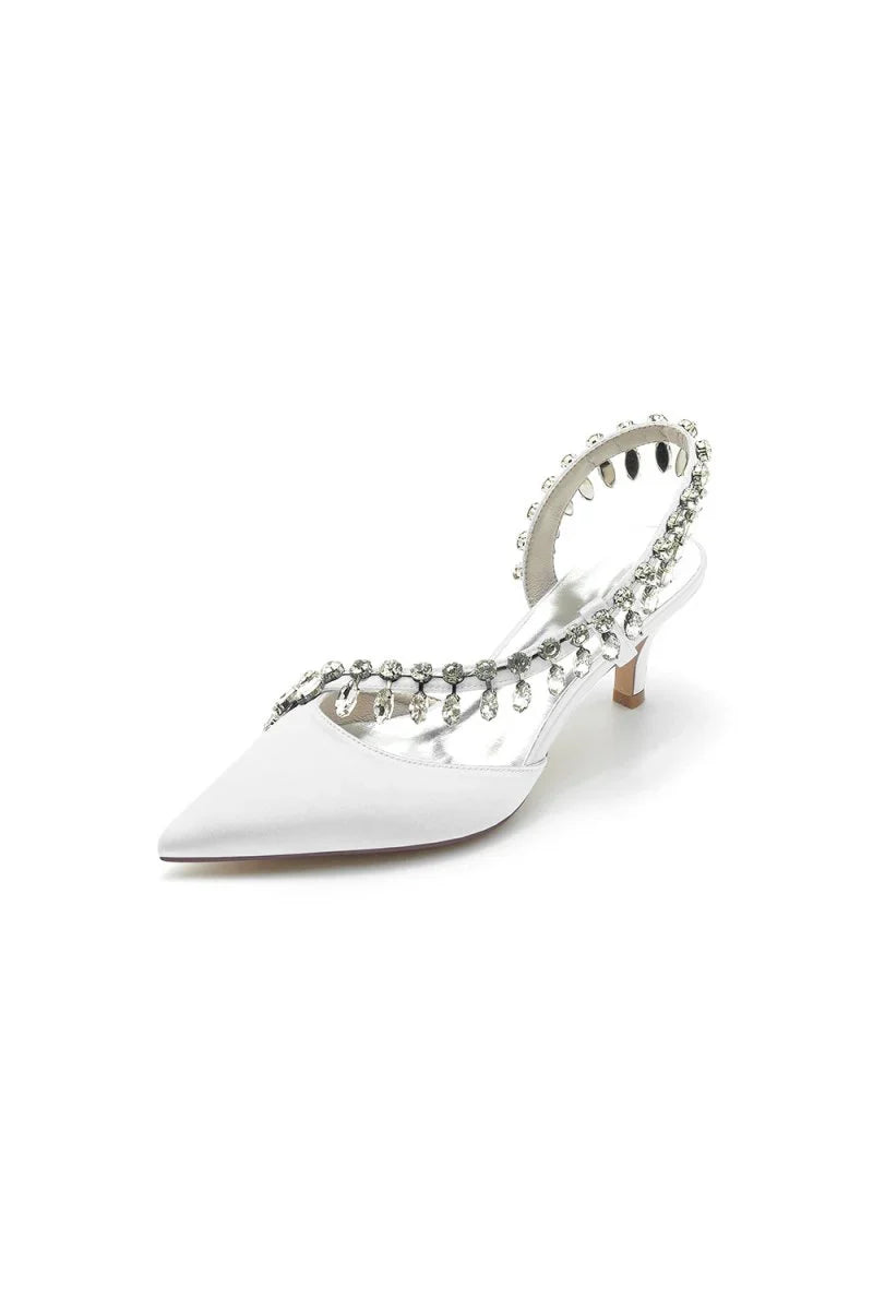 Rhinestone Beaded Pointed Toe High Heels