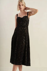 TIFFANY BLACK LACE MIDI DRESS