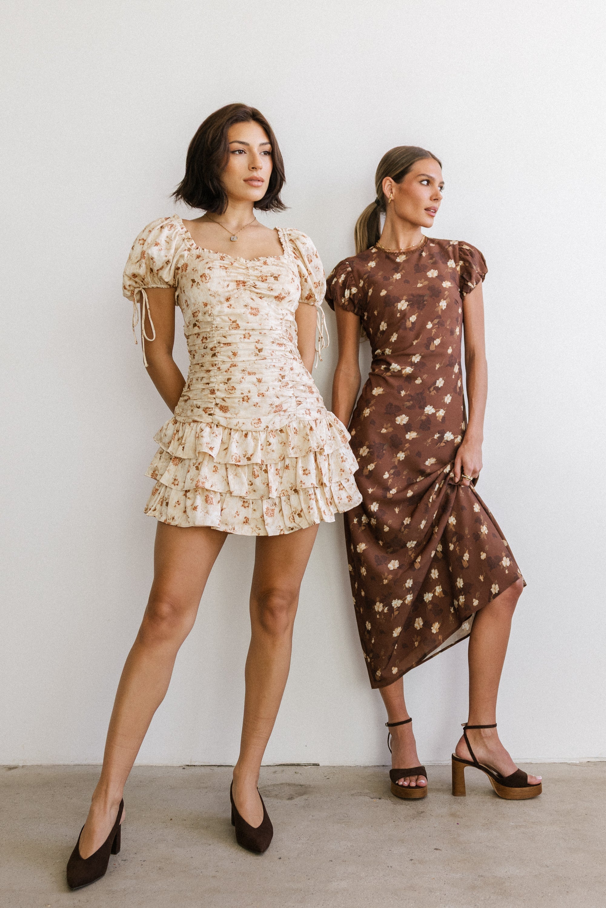 Ellianna Floral Maxi Dress in Brown