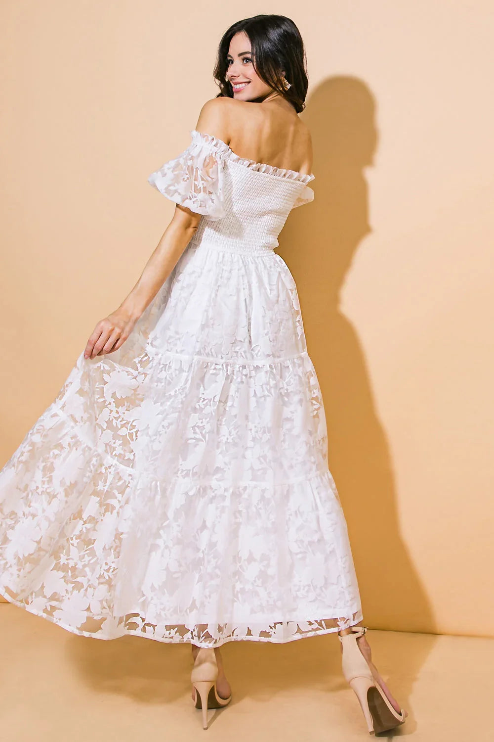 LOVE IN YOUR EYES WHITE MIDI DRESS