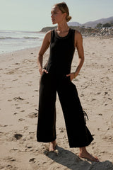 Tristan Knit Jumpsuit in Charcoal