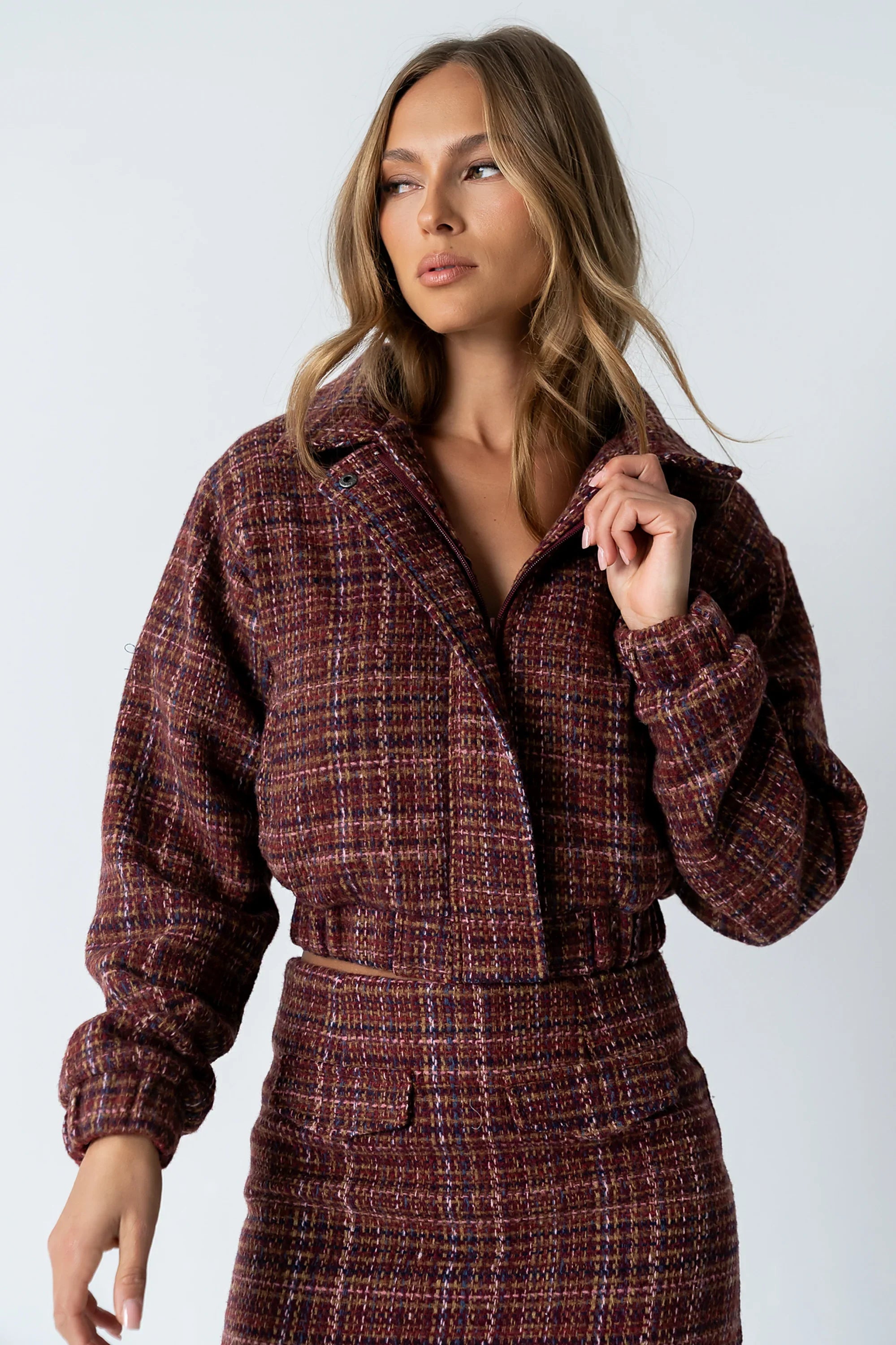 Finley Tweed Jacket in Red