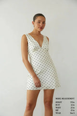 Annie Polka Dot Satin Mini Dress