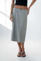 Jordyn Polka Dot Skirt in Heather Grey