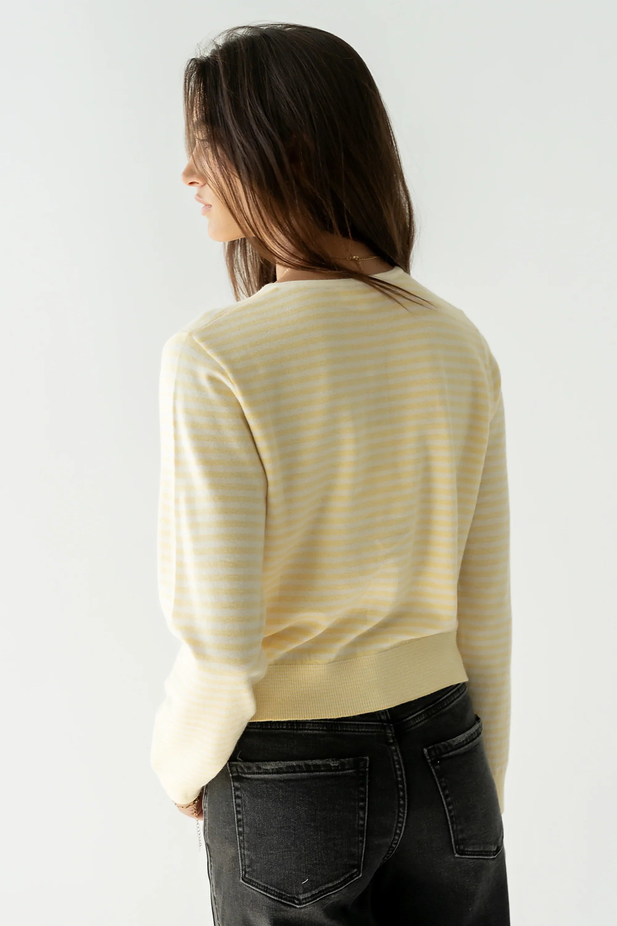 Edesse Striped Cardigan in Yellow