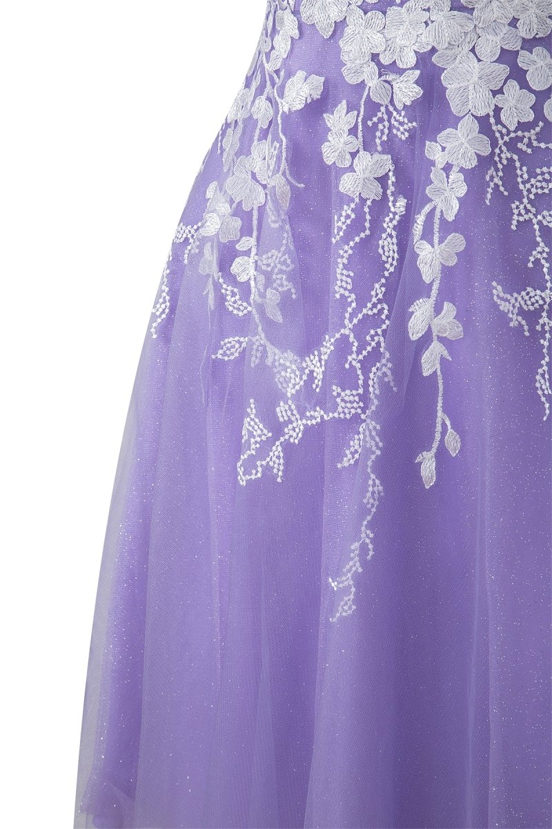 Aline Short Glitter Tulle Homecoming Dress with Appliques