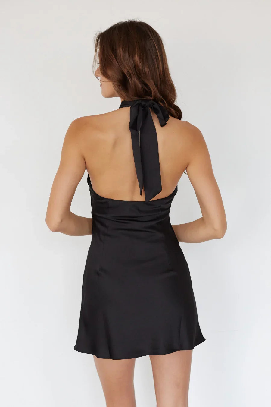 Priscilla Halter Keyhole Mini Dress