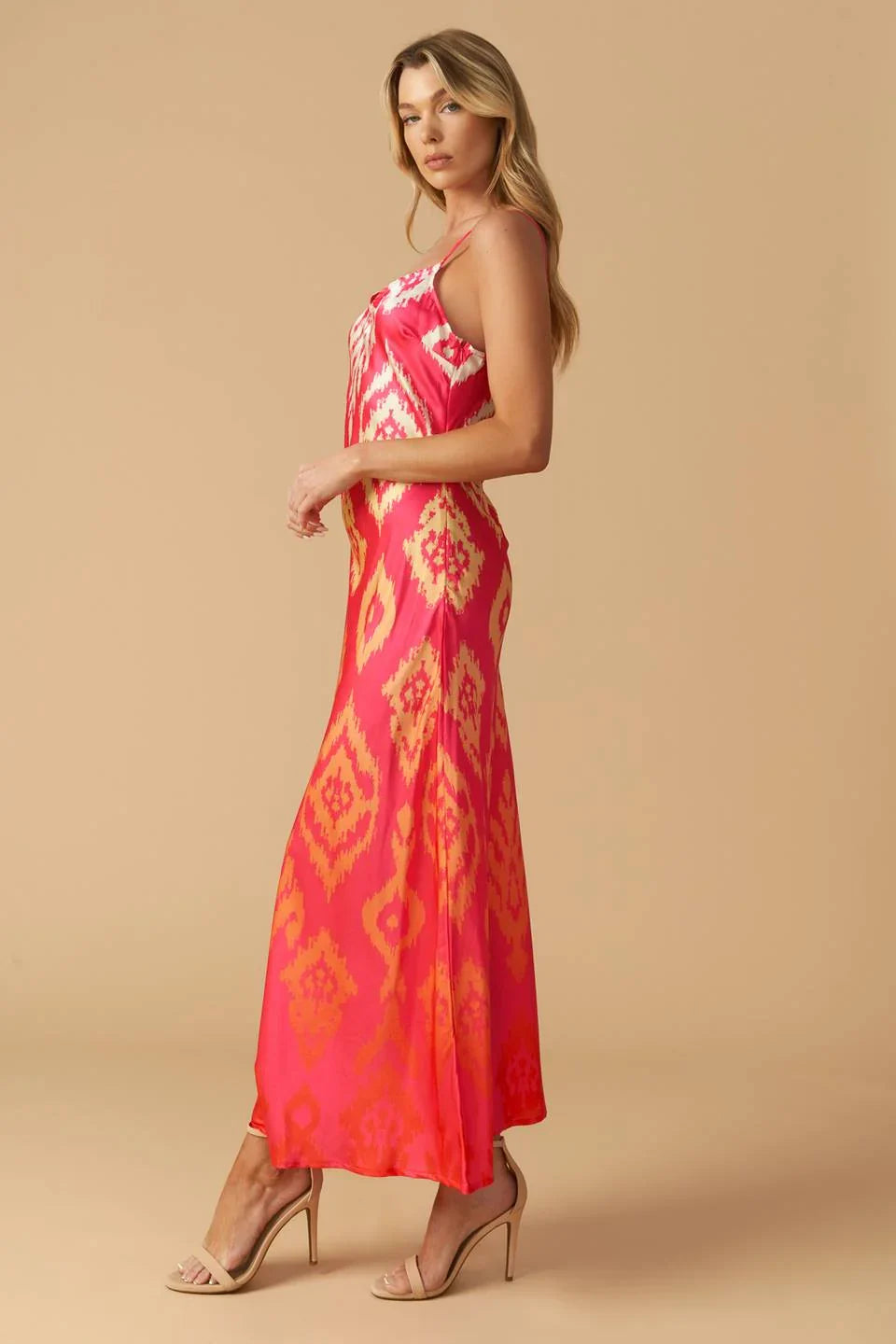 INDIE PINK IKAT SLIP DRESS