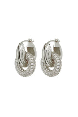 LUV AJ Pave Interlock Hoops