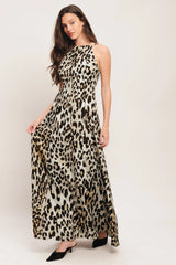 SAVAGE ELEGANCE ANIMAL PRINT MAXI DRESS