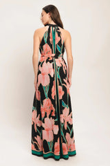 GARDEN NOIR BLACK FLORAL MAXI DRESS