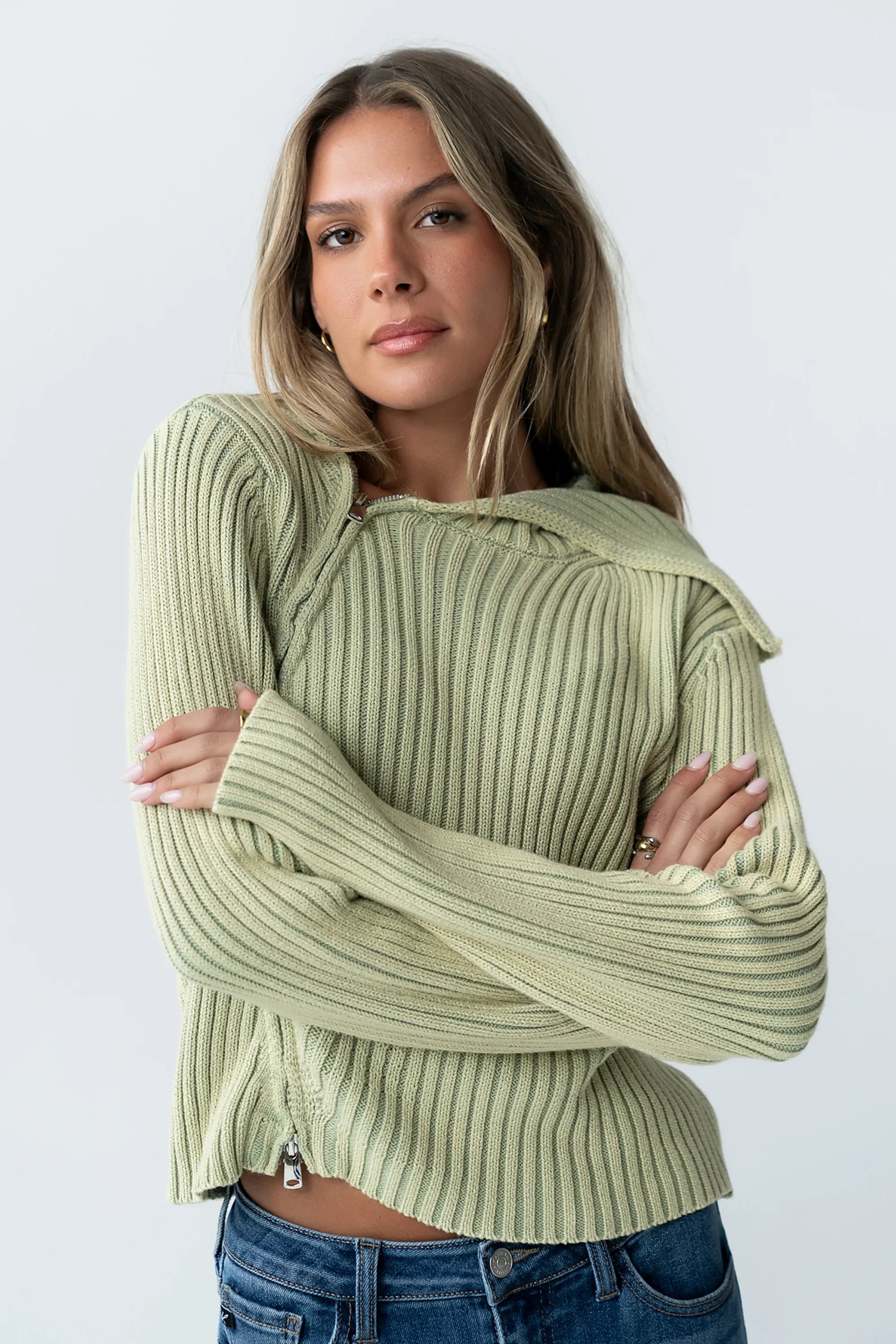 Beth Knit Jacket in Green