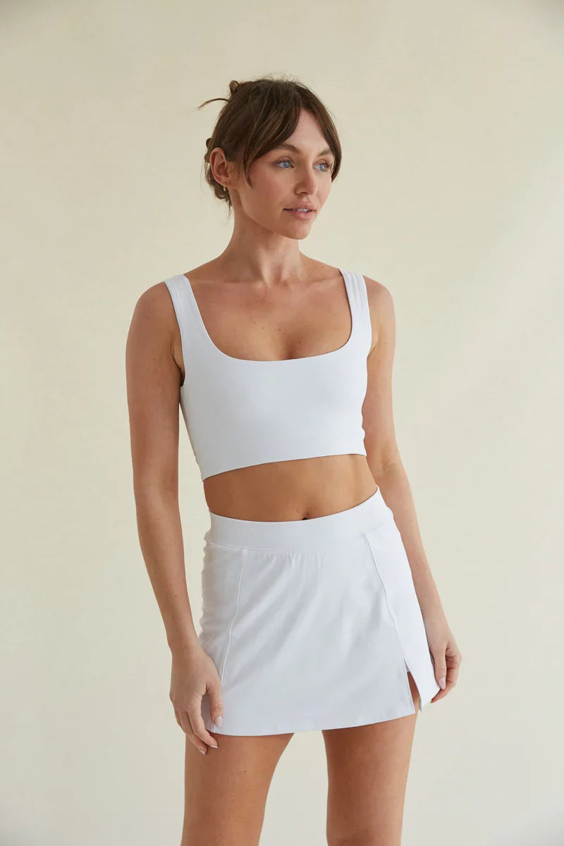 Nina Smoothing Tennis Skort in White