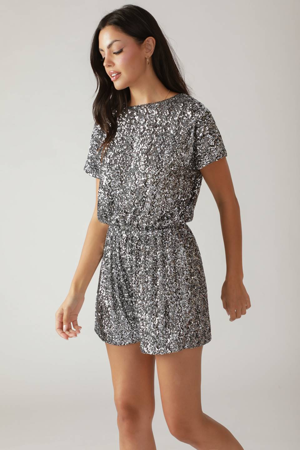 SCOUT SILVER SEQUIN ROMPER