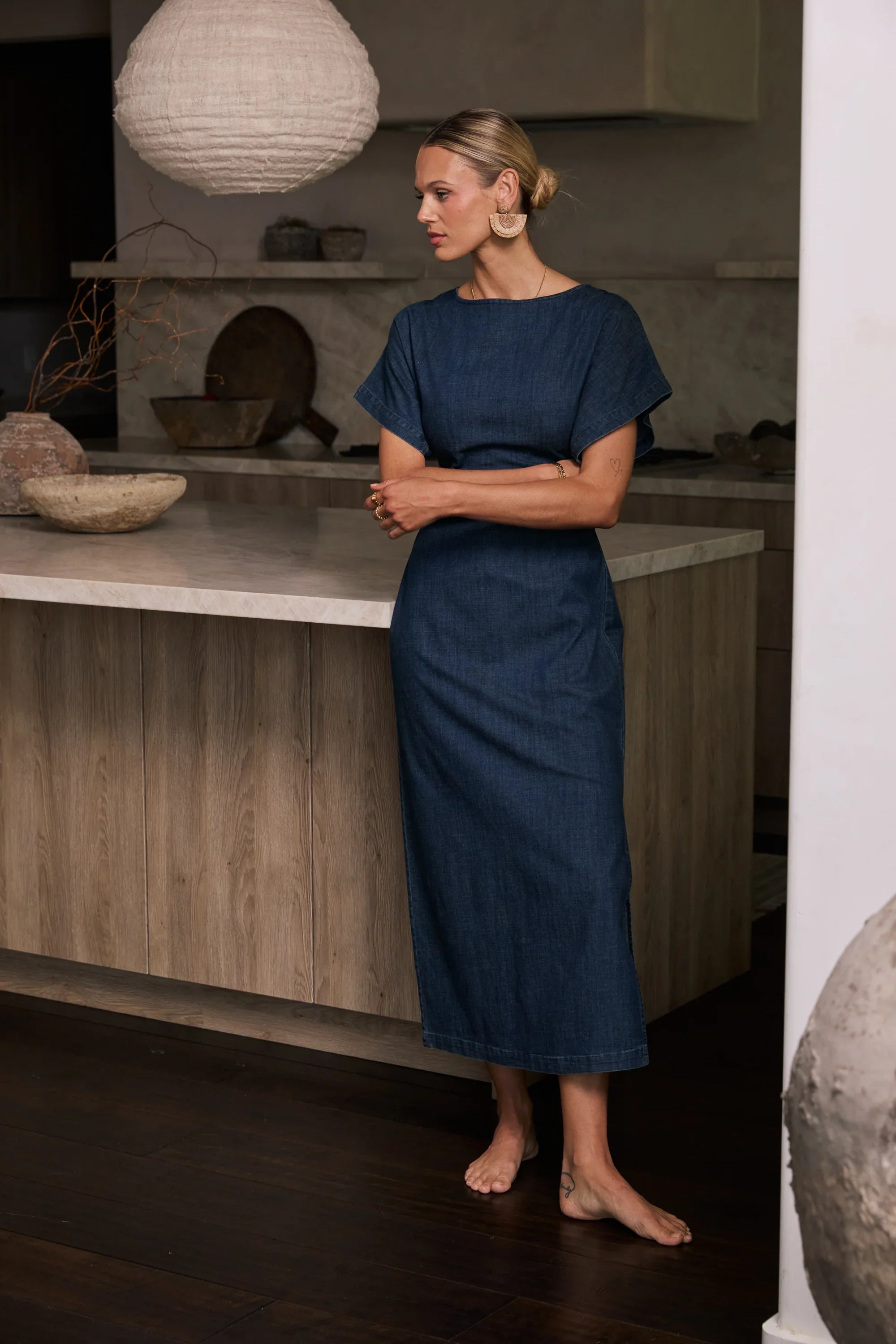 Jeanie Pleated Maxi Dress