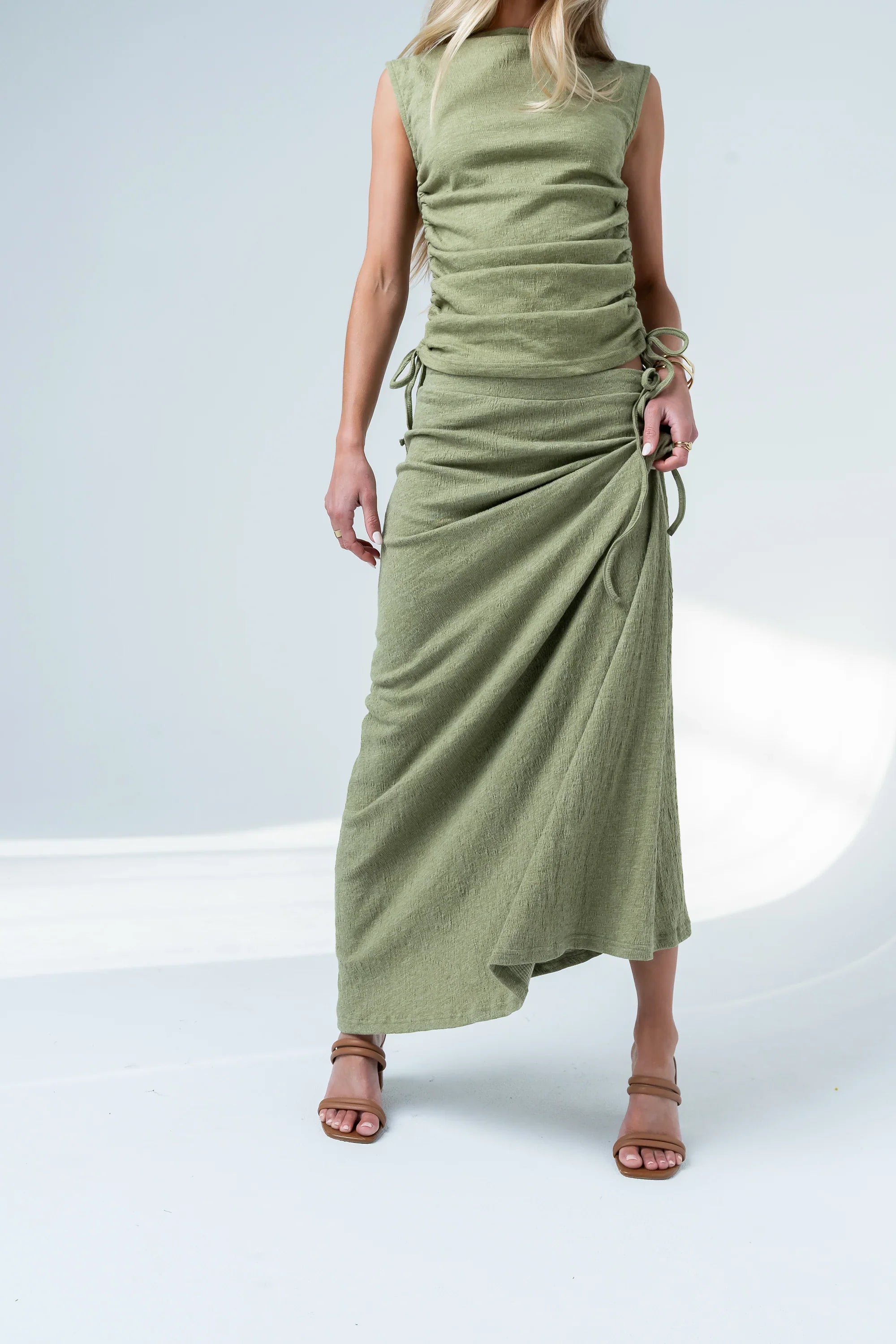 Freda Maxi Skirt in Green