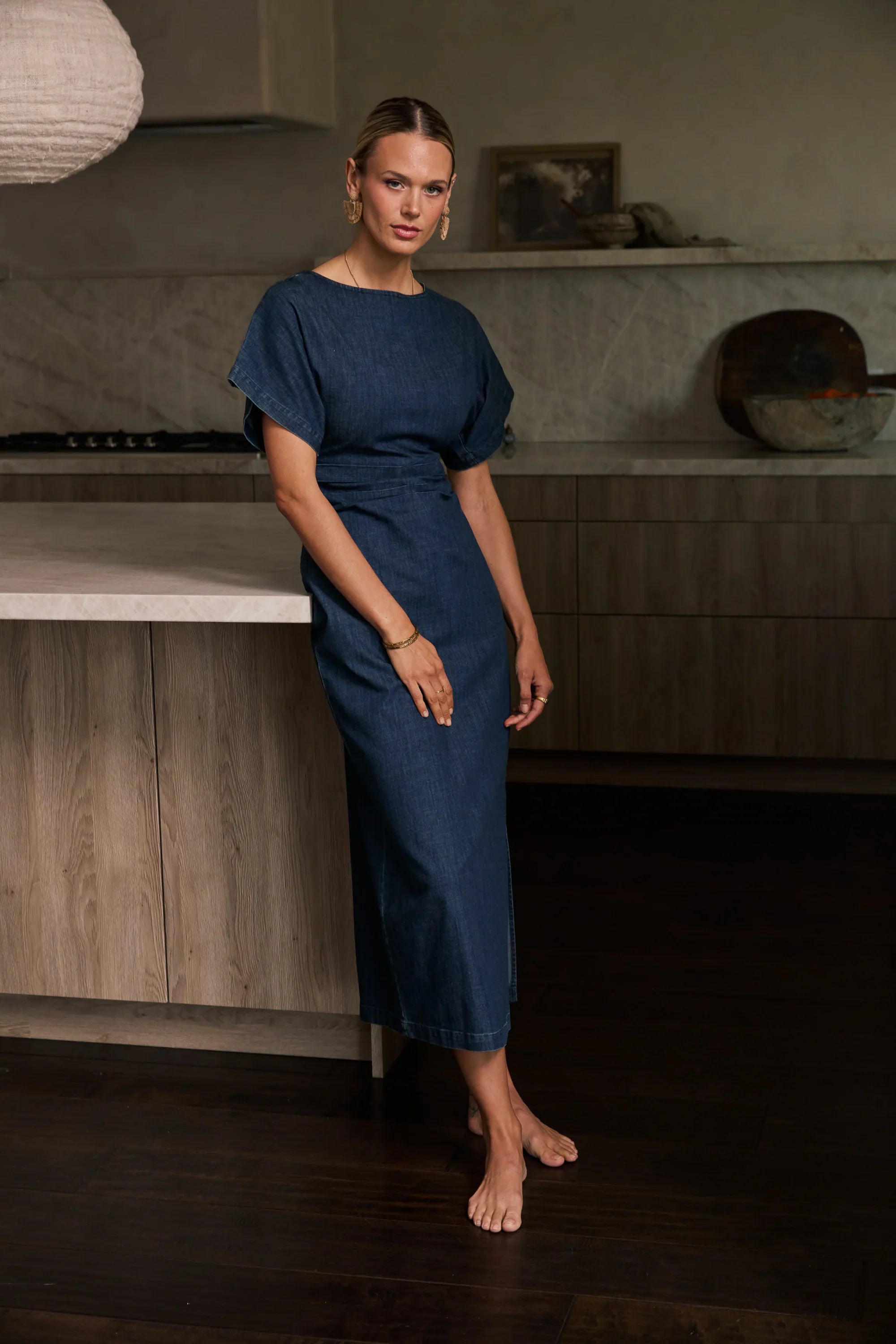 Jeanie Pleated Maxi Dress