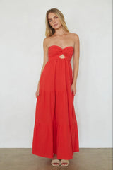 Della Twist Linen Maxi Dress