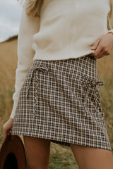 Oshen Plaid Mini Skirt