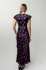 Asa Floral Maxi Dress in Plum