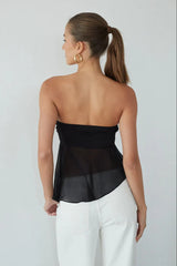 Sharlene Asymmetrical Sheer Top