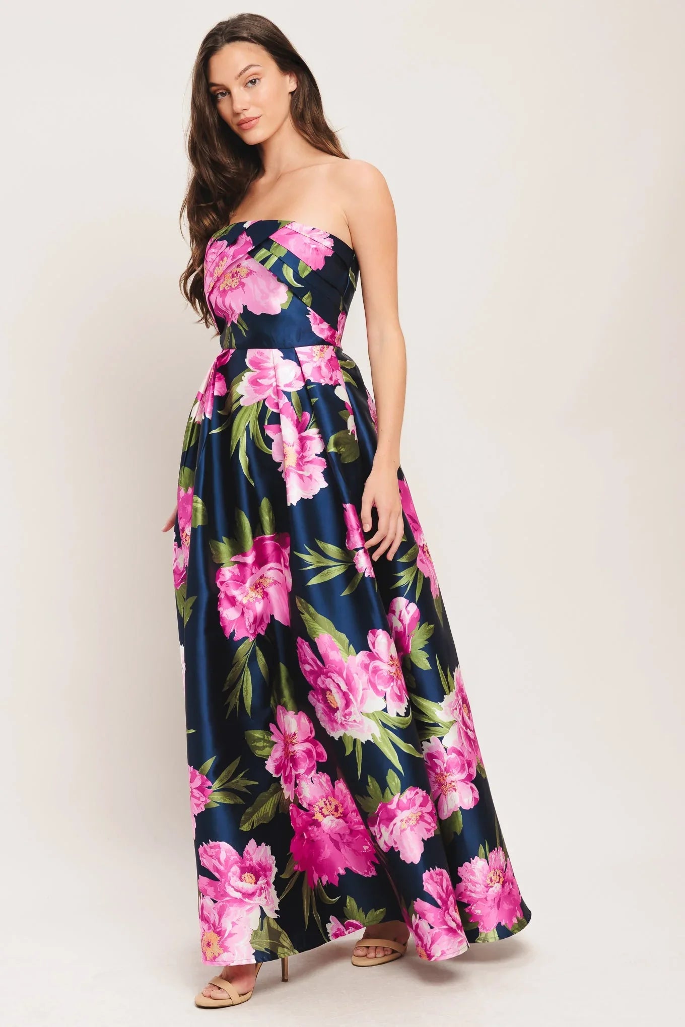 LUNA FLORA NAVY MAXI DRESS