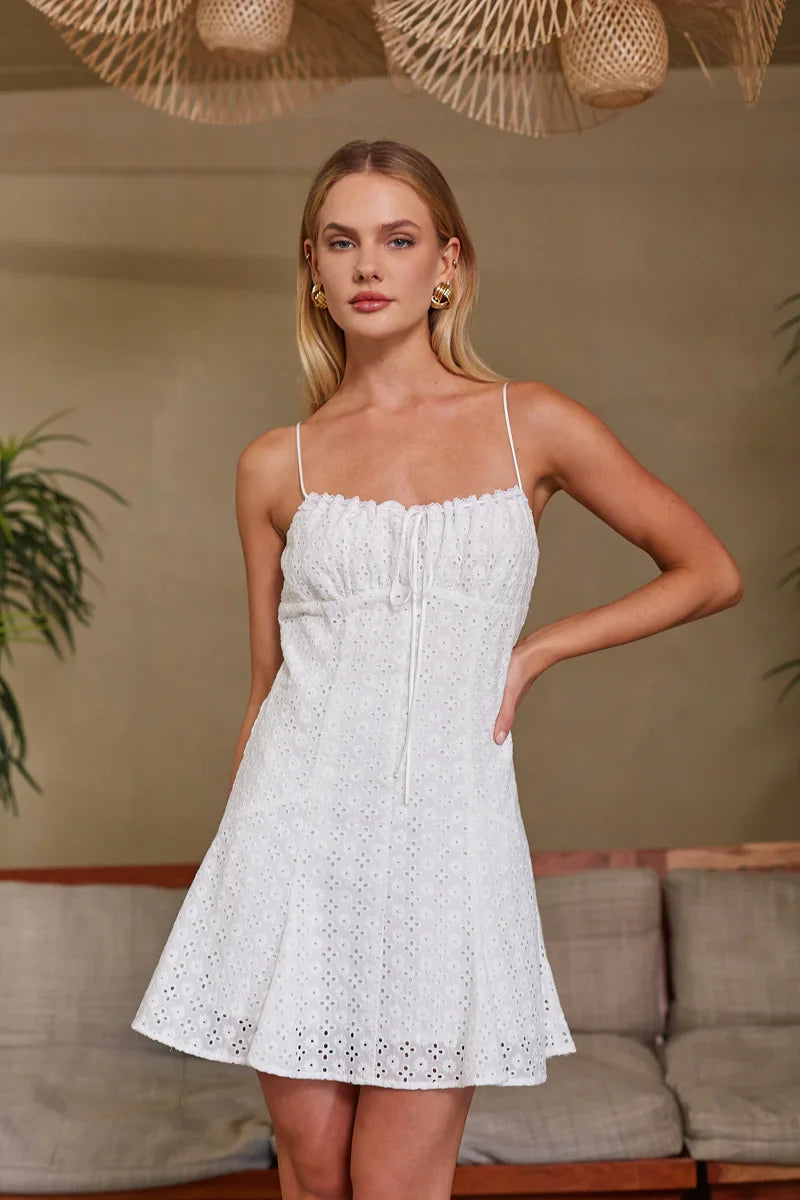 Cambrie Eyelet Mini Dress