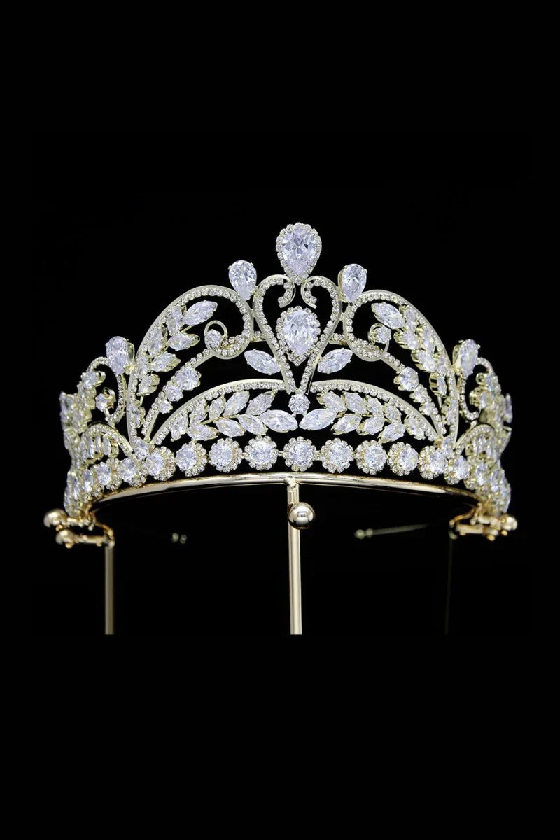 Gold Cubic Zirconia Bridal Tiara