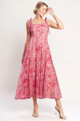 ROMANTIC CANOPY PINK MIDI DRESS