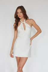 Priscilla Halter Keyhole Mini Dress