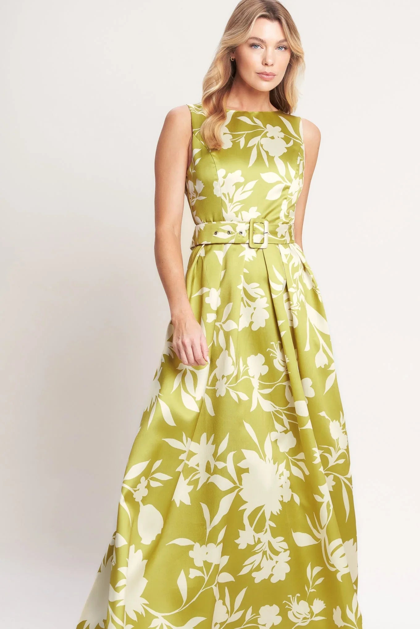 LIME FLORAL MAXI DRESS