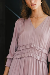 Willa Sleeved Ruffle Dress in Lavender