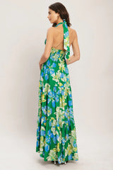 PALM SHORE BLOOM GREEN MAXI DRESS