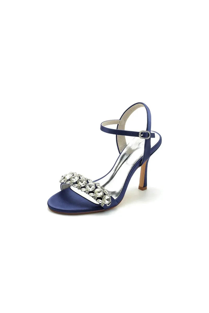 Rhinestone Open Toe Stiletto Heels