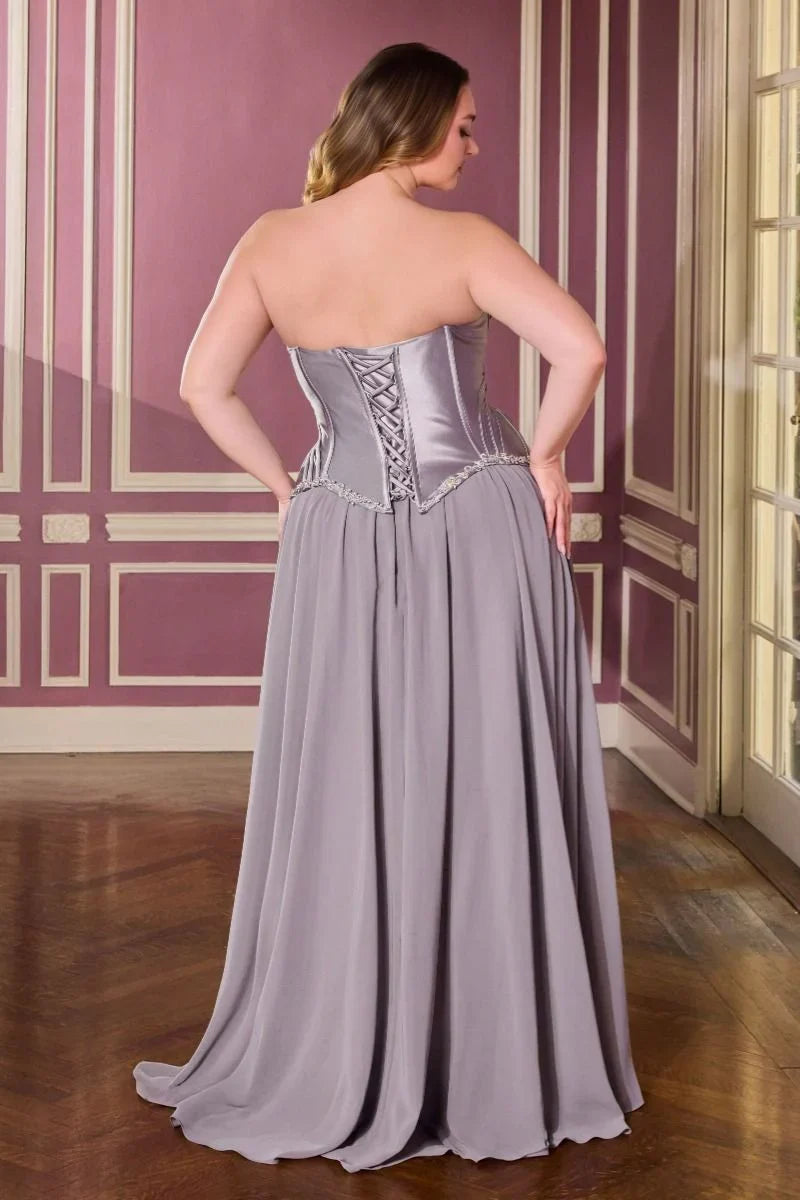 Georgina Corset Ball Gown With Scarf
