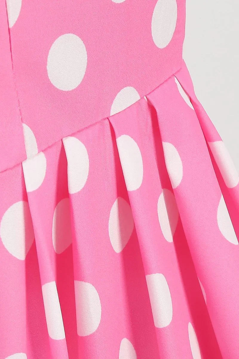 Polka Dots Barbie Pink Sleeveless 1950s Dress