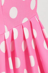 Polka Dots Barbie Pink Sleeveless 1950s Dress