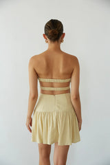 Indie Open Back Linen Mini Dress