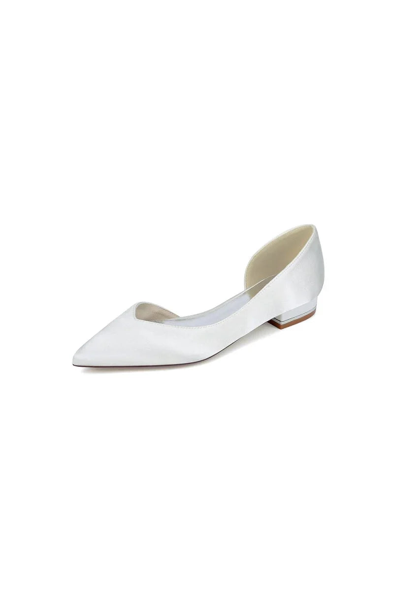 Ivory Flat Shoes with a Sleek Design